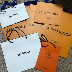NEW Chanel, Louis Vuitton, Hermes, shopping bags.